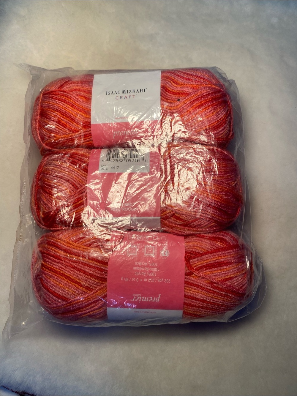 Isaac Mizrahi Pink and Orange Variegated Yarn 3-Pack